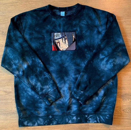 ITACHI BLACK TIE-DYE CREWNECK