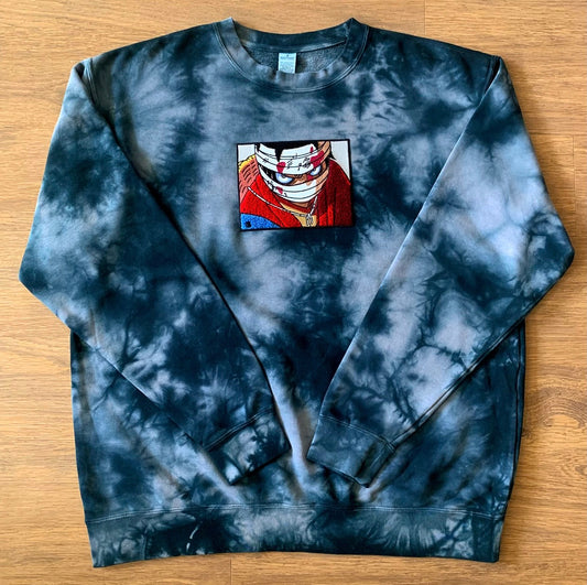 LUFFY BLACK TIE-DYE CREWNECK